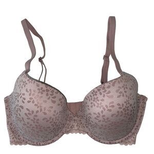 Adore Me Mauve Pink Floral Print Underwire Demi Bra Size 34D NWT Lightly Lined